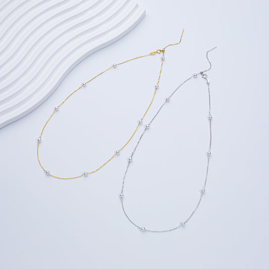 S925 Freshwater Pearl Floating Necklace