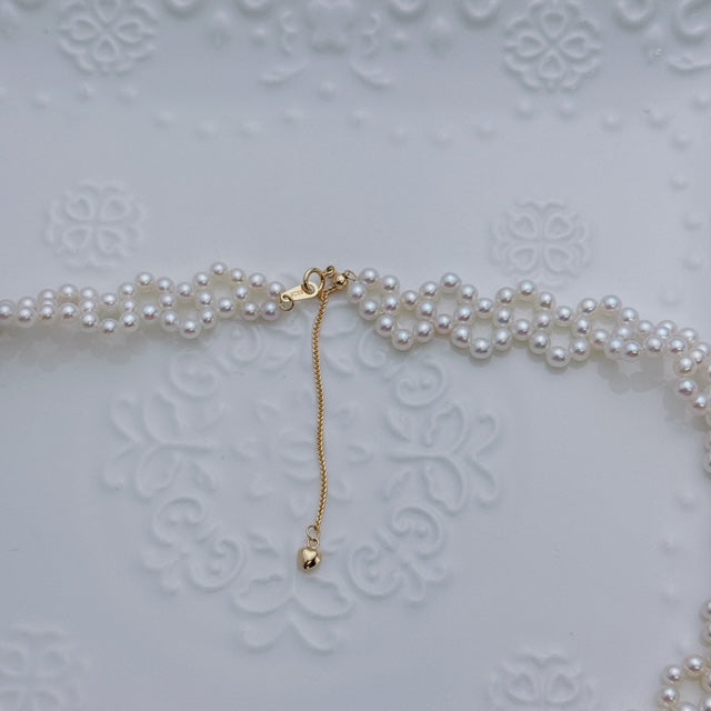 Elegant Hand-braided Petite Fresh Water Pearl Necklace