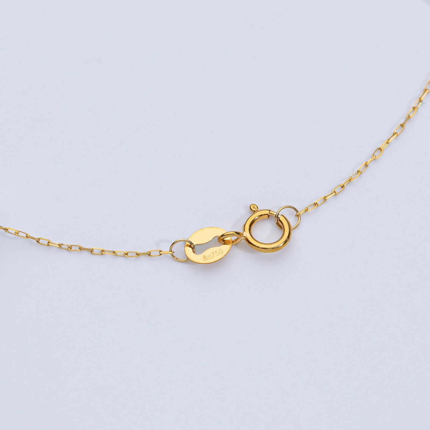 18K Solid Gold Floating Akoya Sea Pearl Necklace - Minimalist 5-6mm Japanese Pearl Jewelry