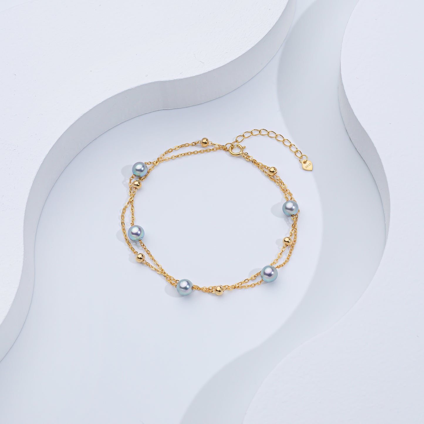 S925 Akoya Sea Pearl Double Layer Bracelet