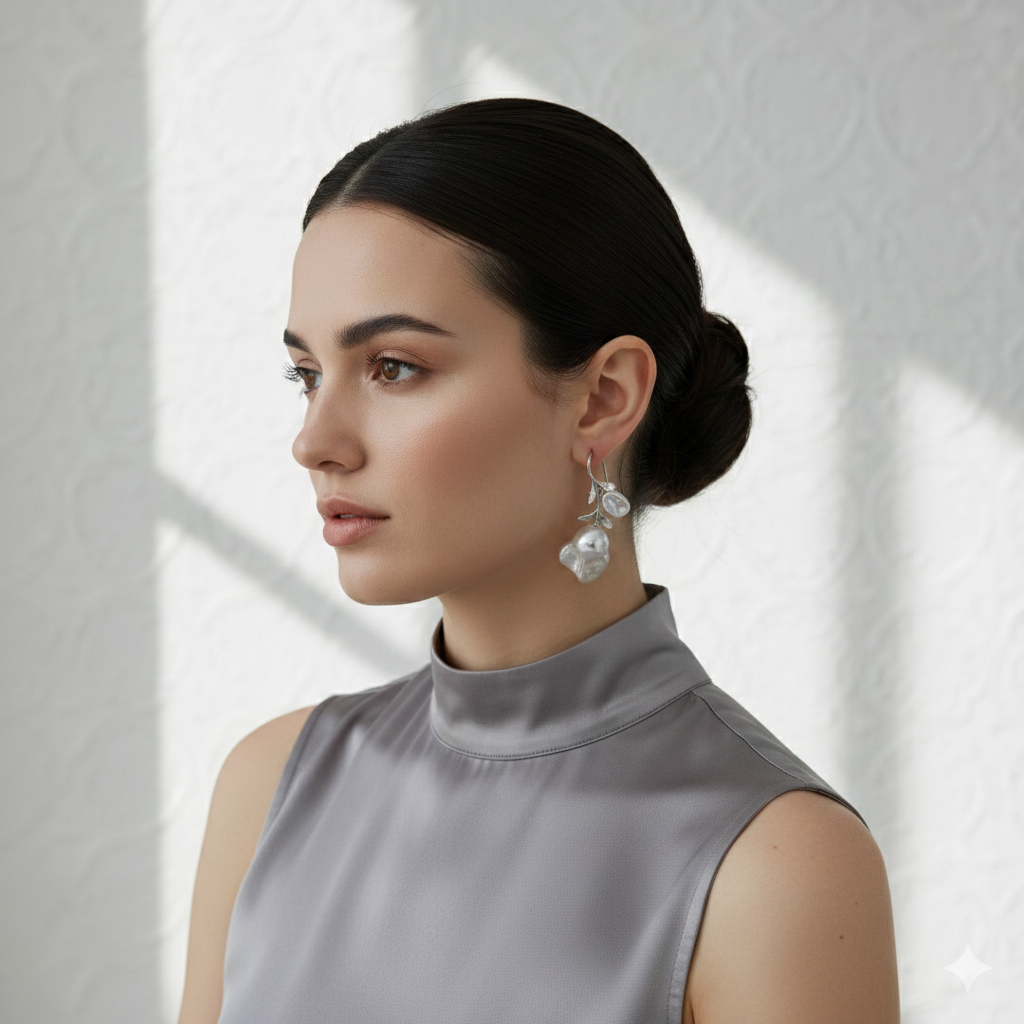 Artisan Flame Ball Baroque Pearl Hook Earrings – Large 16-18mm Freshwater Pearls – S925 Sterling Silver