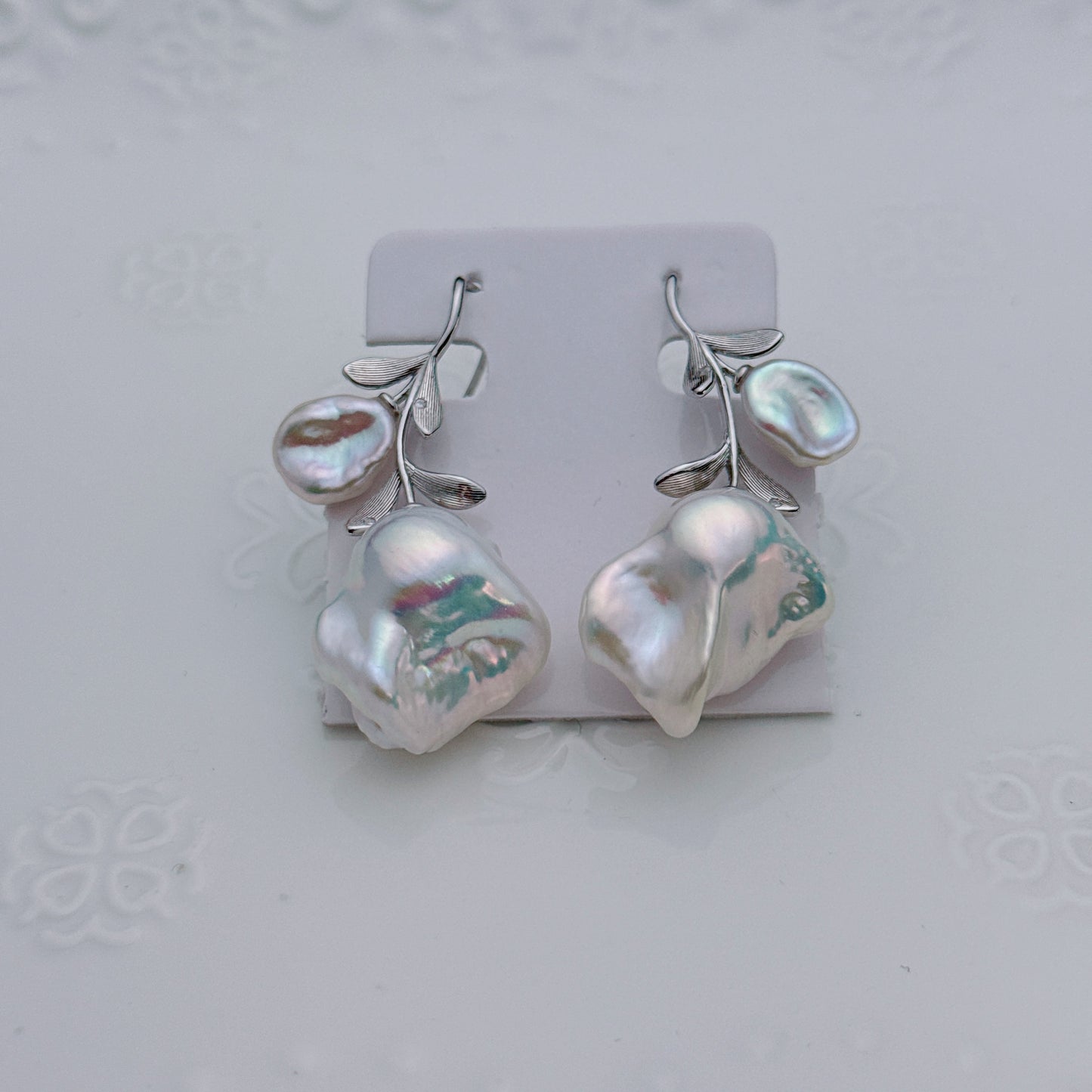 Artisan Flame Ball Baroque Pearl Hook Earrings – Large 16-18mm Freshwater Pearls – S925 Sterling Silver