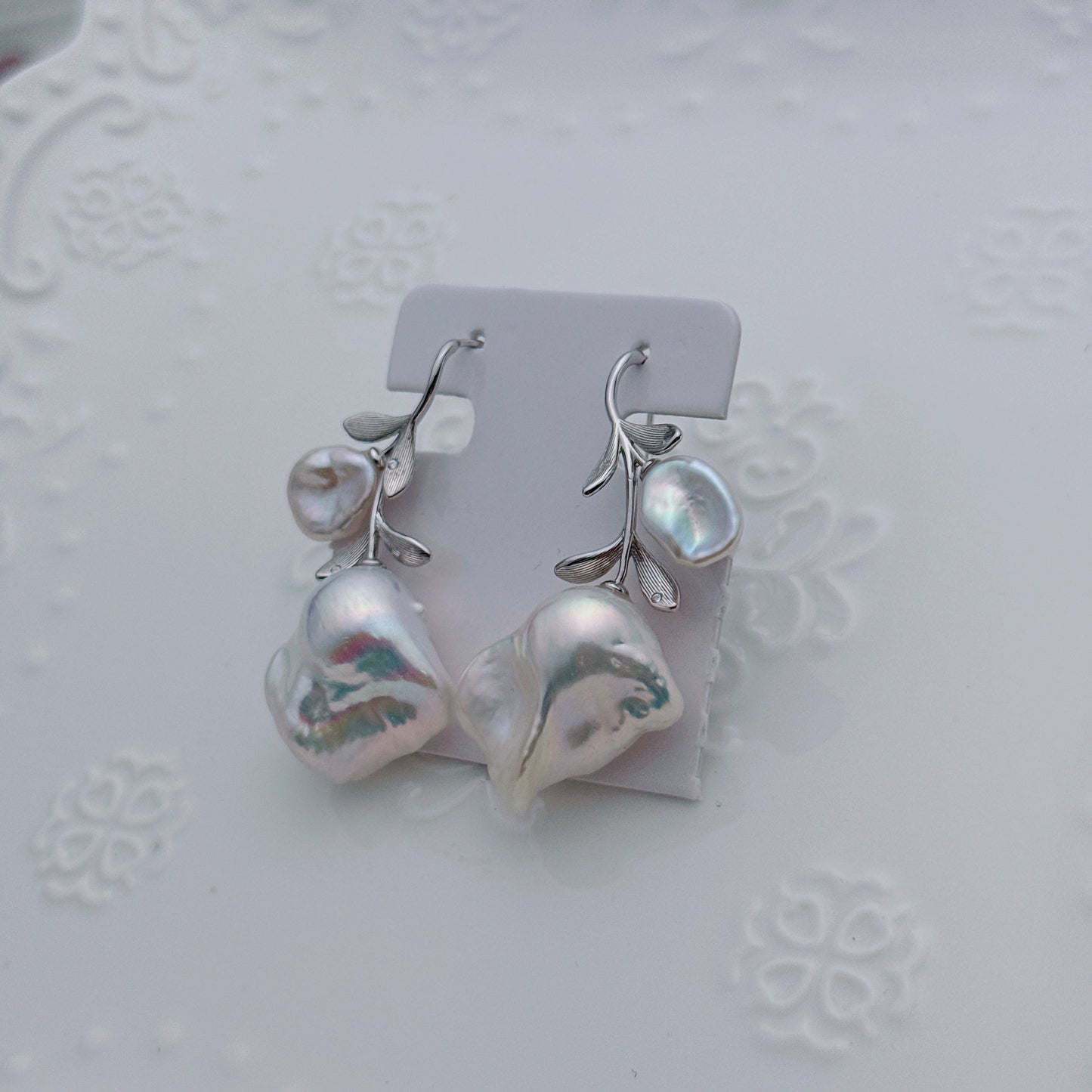 Artisan Flame Ball Baroque Pearl Hook Earrings – Large 16-18mm Freshwater Pearls – S925 Sterling Silver