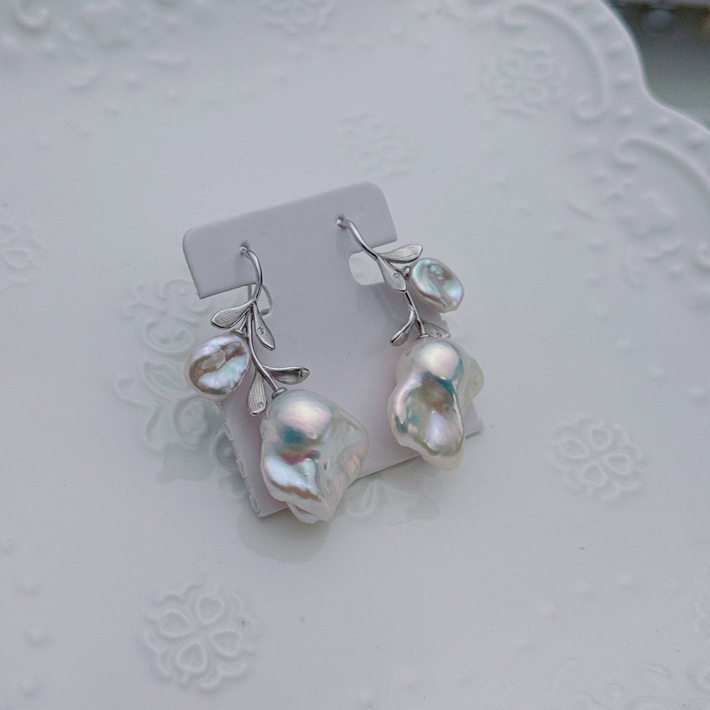 Artisan Flame Ball Baroque Pearl Hook Earrings – Large 16-18mm Freshwater Pearls – S925 Sterling Silver