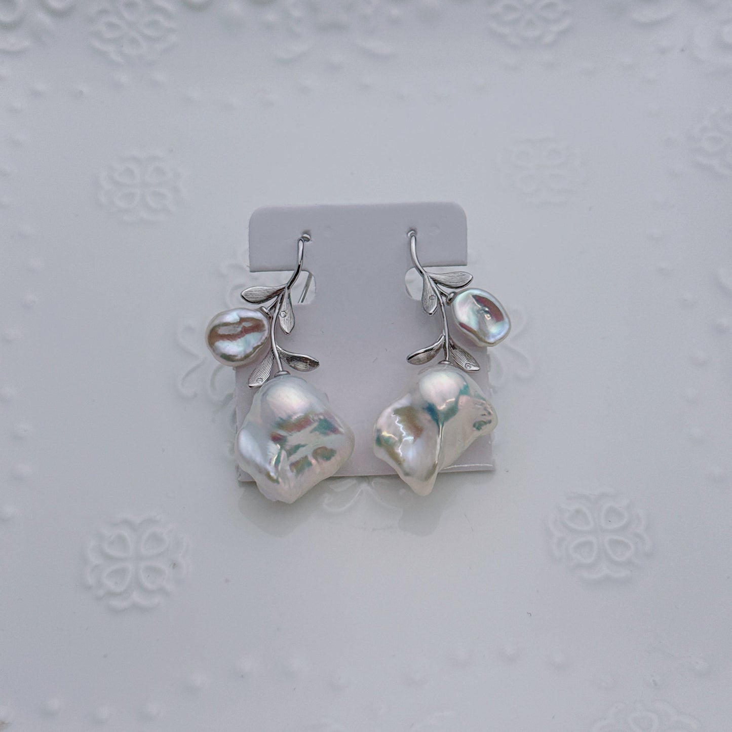 Artisan Flame Ball Baroque Pearl Hook Earrings – Large 16-18mm Freshwater Pearls – S925 Sterling Silver