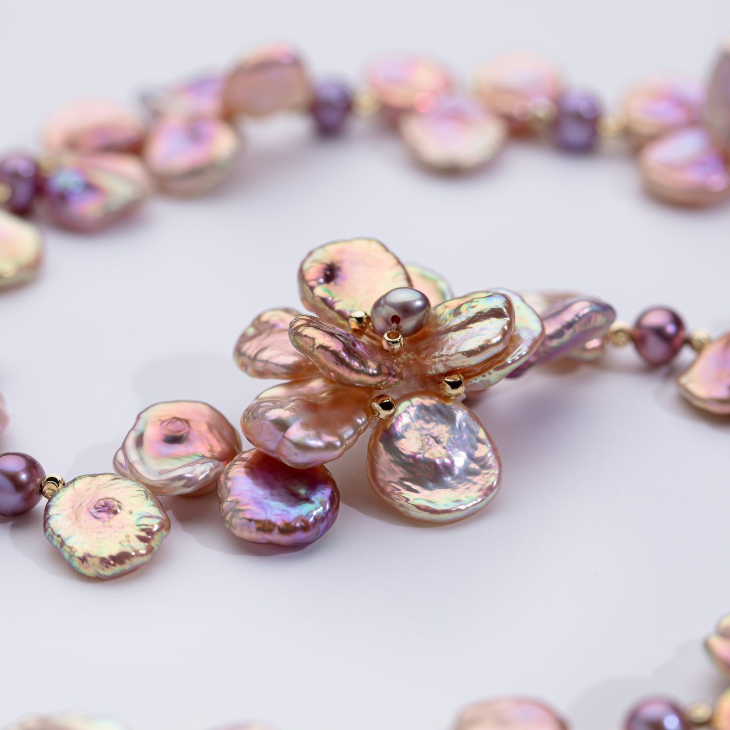 Blossom Pearl Necklace – Handcrafted Floral Fine Jewelry
