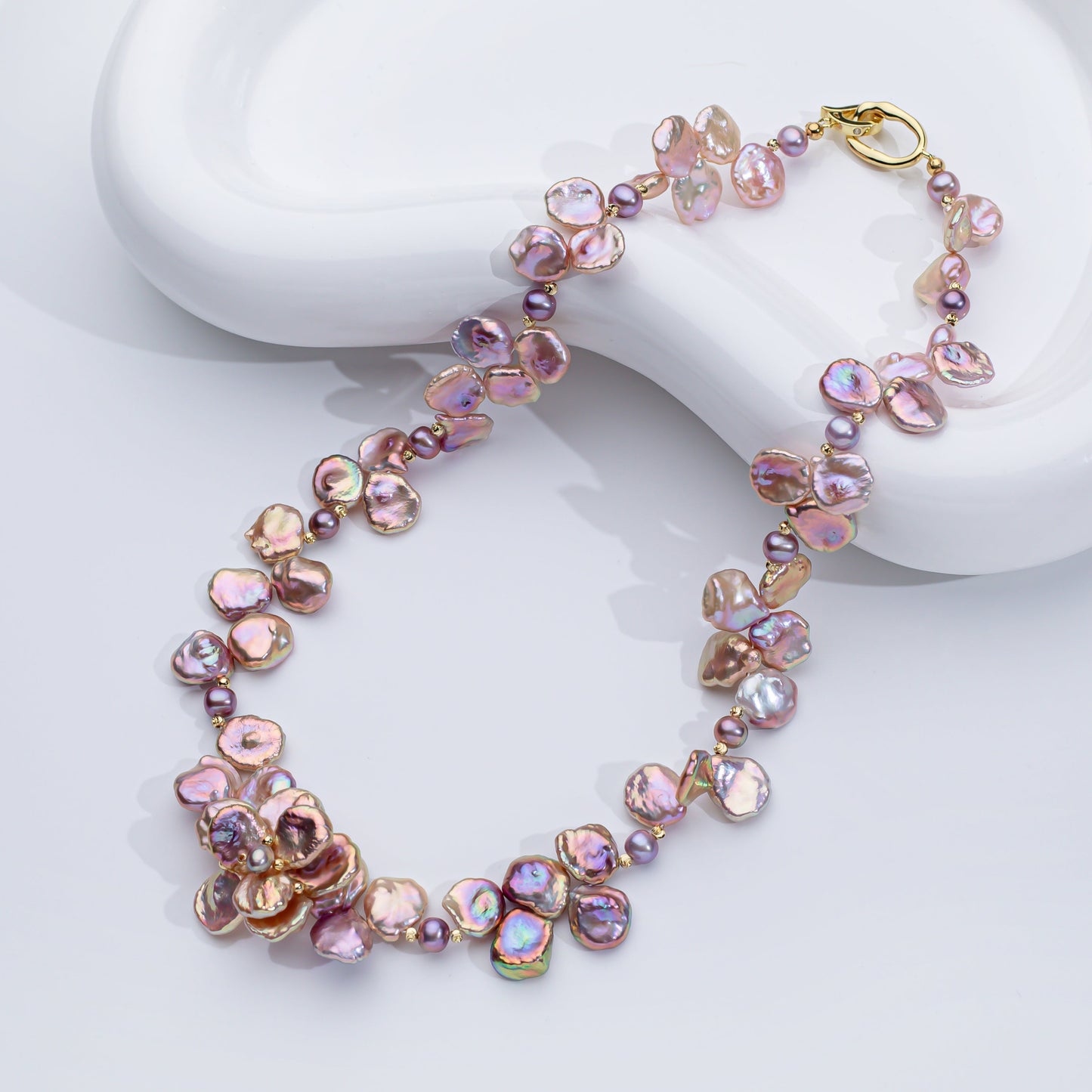 Blossom Pearl Necklace – Handcrafted Floral Fine Jewelry