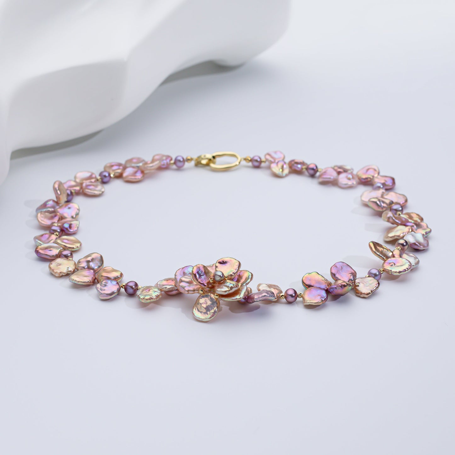 Blossom Pearl Necklace – Handcrafted Floral Fine Jewelry