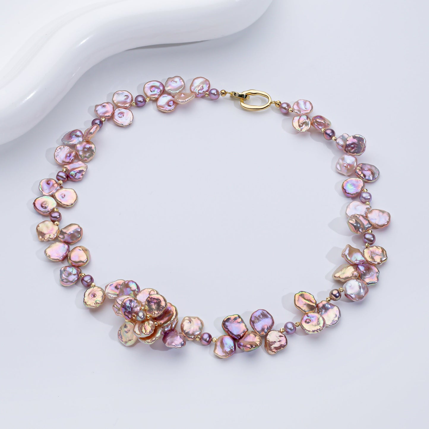 Blossom Pearl Necklace – Handcrafted Floral Fine Jewelry