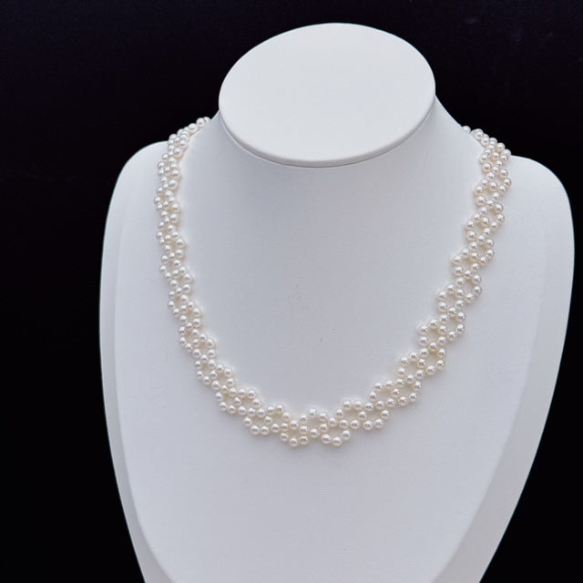 Elegant Hand-braided Petite Fresh Water Pearl Necklace