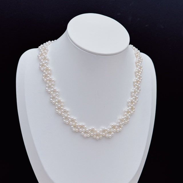 Elegant Hand-braided Petite Fresh Water Pearl Necklace