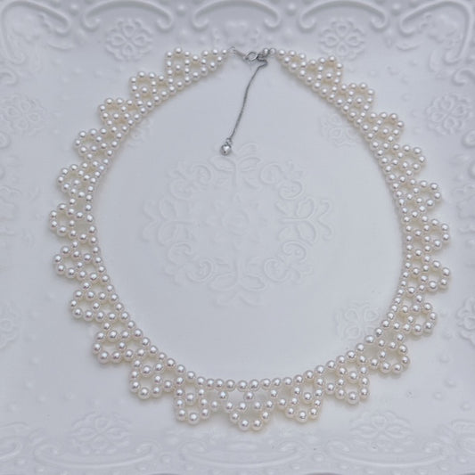 Elegant Hand-braided Petite Fresh Water Pearl Necklace