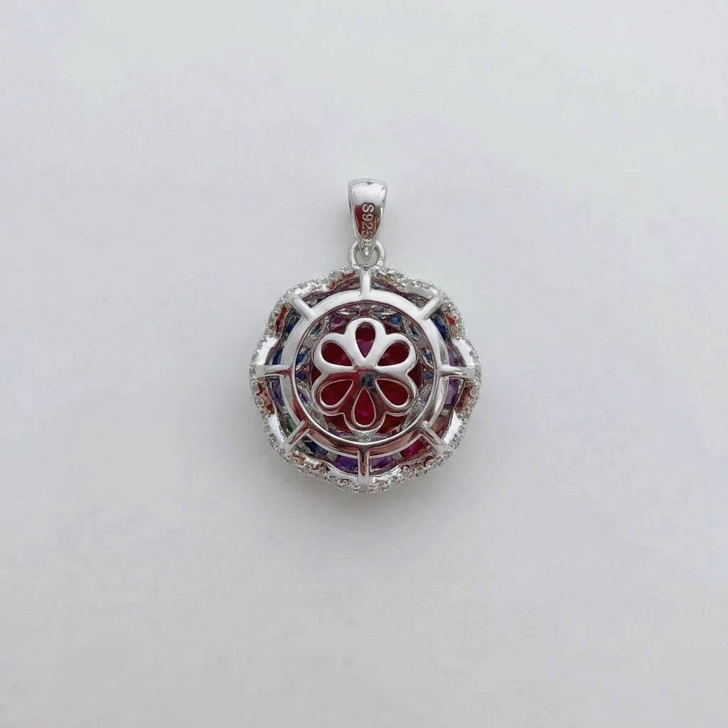 Luxury Burgundy Edison Pearl Pendant in S925 Sterling Silver