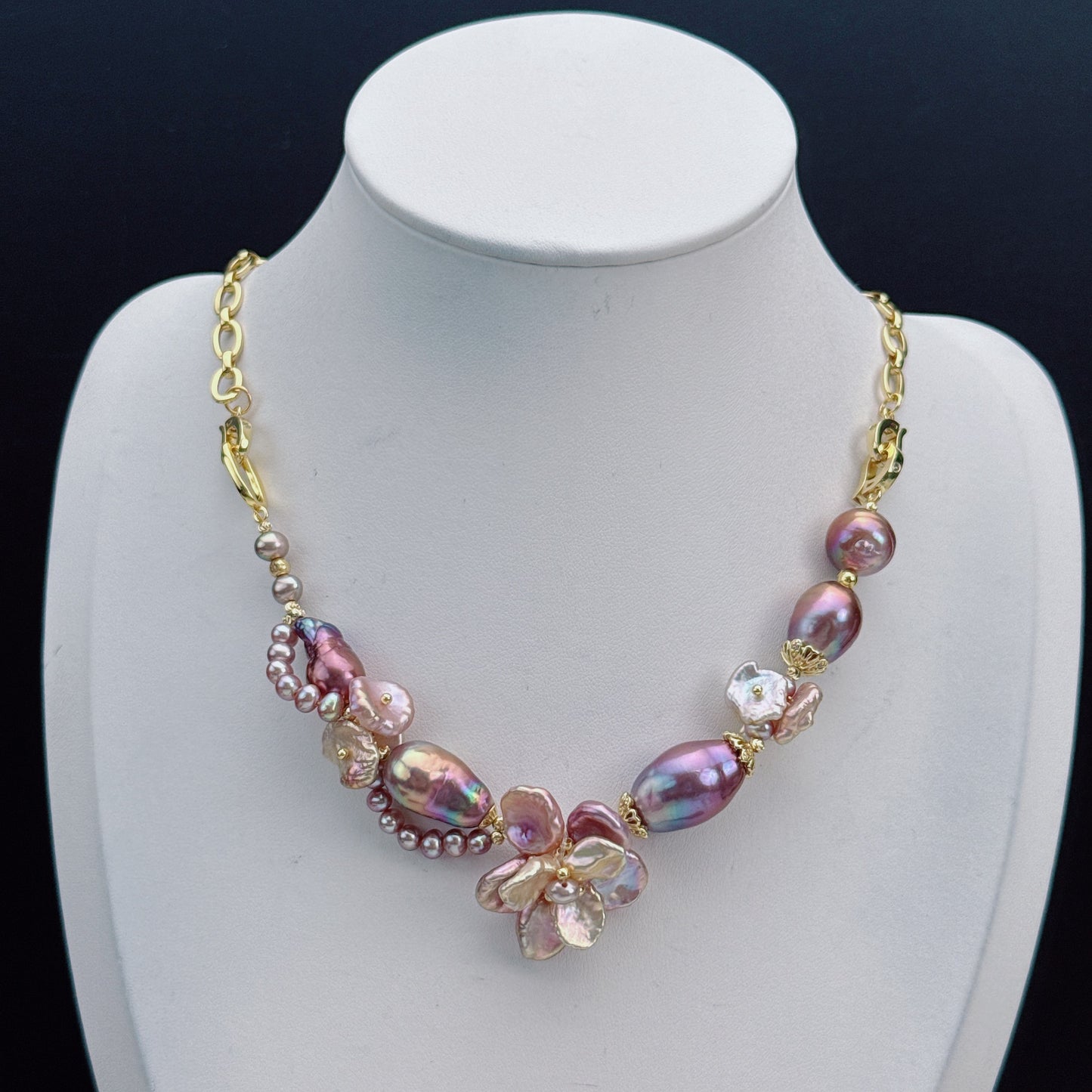 Handmade Freshwater Baroque Pearl Necklace Bracelet 2in1