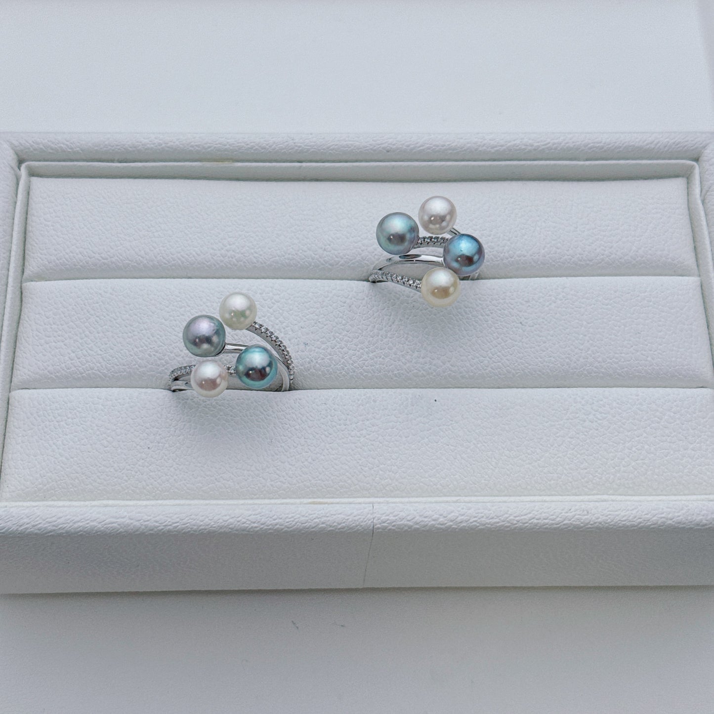 Artisan Akoya Sea Pearl Ring – S925 Sterling Silver Adjustable Band – Minimalist Japanese Saltwater Pearl Jewelry