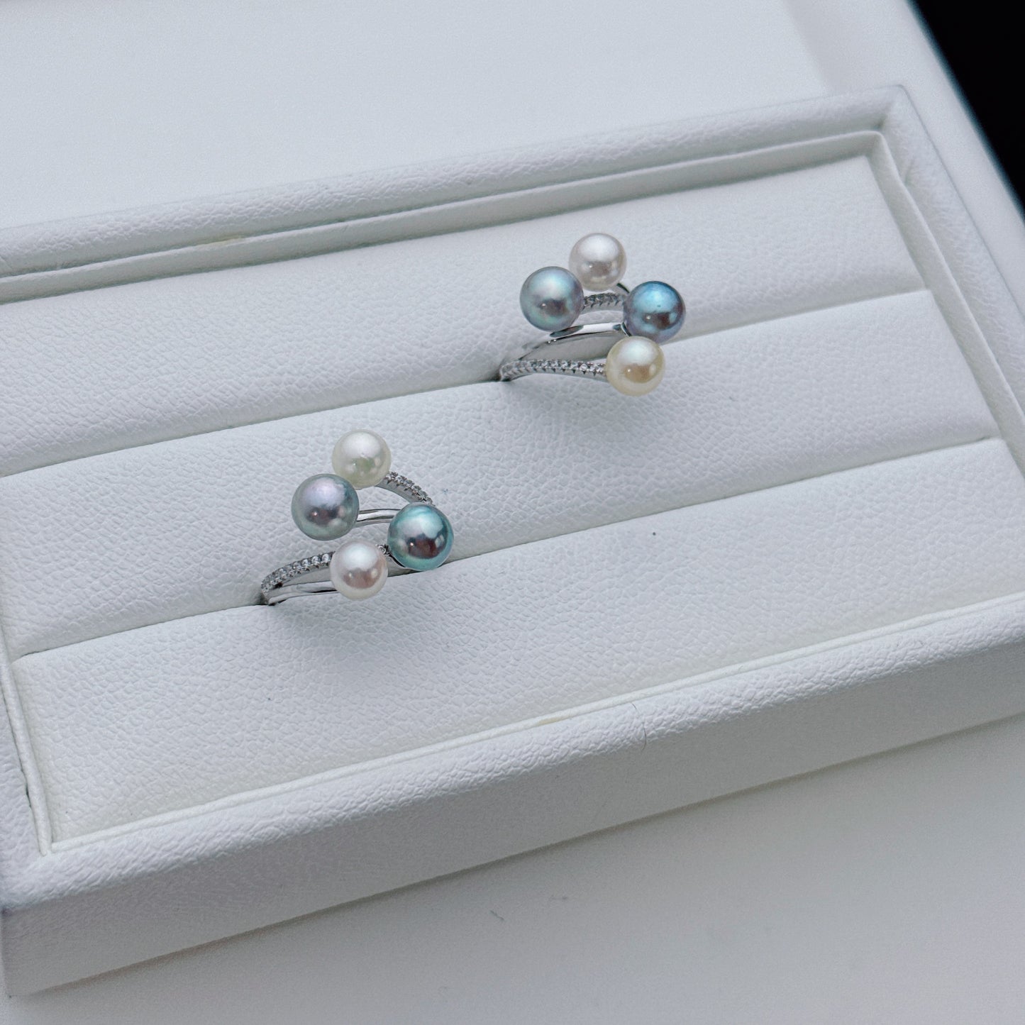 Artisan Akoya Sea Pearl Ring – S925 Sterling Silver Adjustable Band – Minimalist Japanese Saltwater Pearl Jewelry