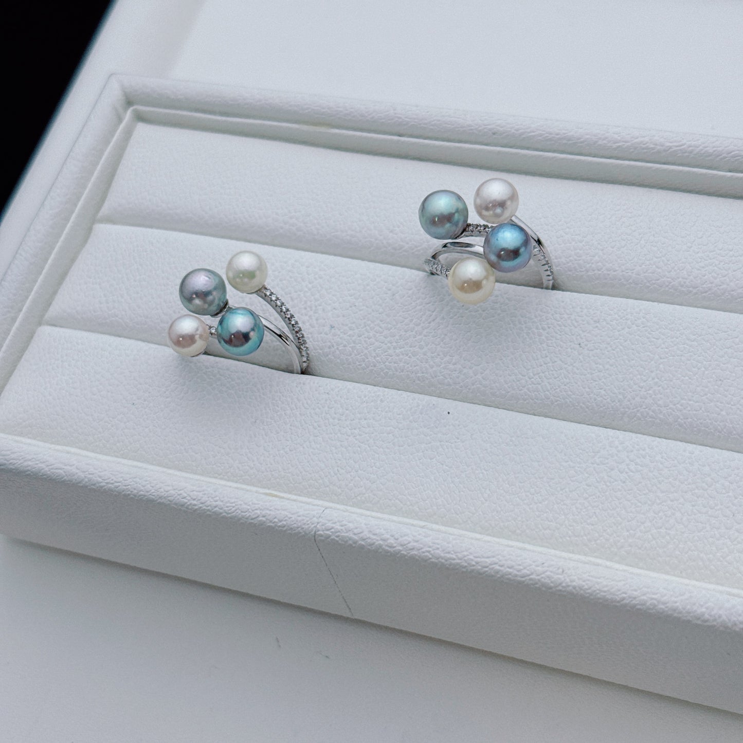 Artisan Akoya Sea Pearl Ring – S925 Sterling Silver Adjustable Band – Minimalist Japanese Saltwater Pearl Jewelry