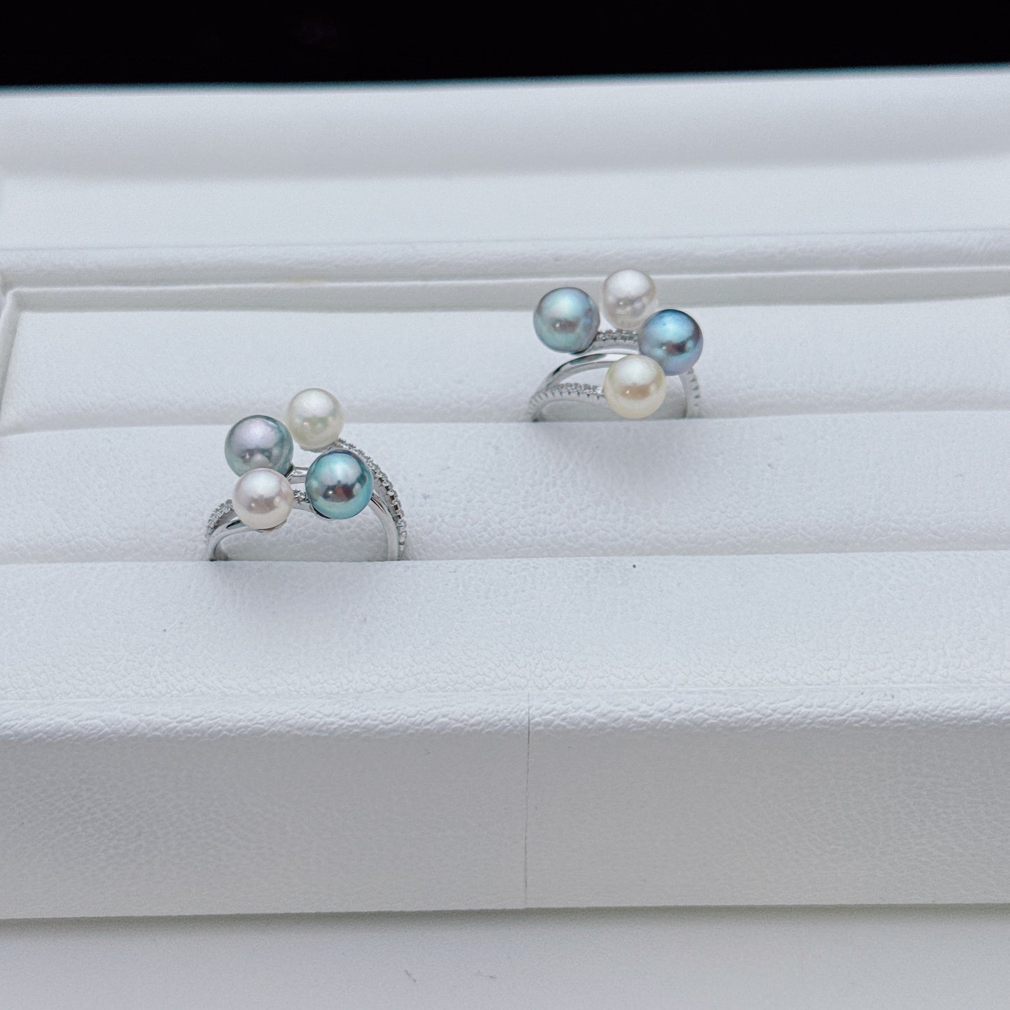 Artisan Akoya Sea Pearl Ring – S925 Sterling Silver Adjustable Band – Minimalist Japanese Saltwater Pearl Jewelry